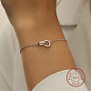 Interlocking Rings 925 Sterling Silver Link Bracelets MA5279-2-2