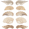 30 Pairs 5 Styles Wood Cabochons WOOD-SC0001-85-1