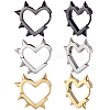 6Pcs 3 Colors Stainless Steel Hoop Earrings EJEW-BBC0001-88-1