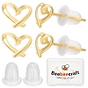 2 Pairs Hollow Heart 925 Sterling Silver Stud Earrings EJEW-BBC0001-33G-1