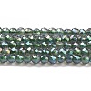 Electroplate Transparent Glass Beads Strands GLAA-H021-01A-FR01-2