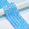 Frosted Transparent Glass Beads Strands X-FGLA-M002-01B-2
