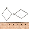 Rhombus 304 Stainless Steel Open Back Bezel Pendants STAS-K279-05P-3