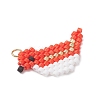 Beaded Bird Charms PALLOY-MZ01172-02-3