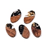 Transparent Resin and Walnut Wood Pendants RESI-T057-03A-1
