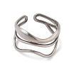 Non-Tarnish Wave 304 Stainless Steel Cuff Rings for Women LS-RJEW-G322-08P-2