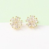 Brass Micro Pave Cubic Zirconia Flower Stud Earrings LS-EJEW-H174-01B-G-2