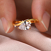 Brass Pave Single Cubic Zirconia Finger Rings for Women LS-ZK8046-5-3