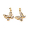 Brass Micro Pave Clear Cubic Zirconia Pendants ZIRC-F135-15G-2