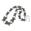 Tibetan Style Alloy Graduated Fish Link Chain Necklaces for Women LS-NJEW-C102-01AS-2