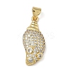 Brass Micro Pave Clear Cubic Zirconia Pendants KK-L257-02G-02-1