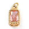 Real 18K Gold Plated Brass Inlaid Cubic Zirconia Charms ZIRC-L100-075G-08-2