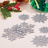 36Pcs Glitter Christmas Snowflake Plastic Hanging Ornaments HJEW-GF0001-64A-7