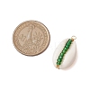 6Pcs 6 Styles Natural Cowrie Shell & Glass Seed Beads Pendants PALLOY-JF02759-04-2