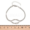 Brass Round Snake Chain Knot 2-Strand Bracelets for Women KK-CBA68DA-17C-P-5
