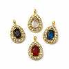 PVD Vacuum Plating 304 Stainless Steel Cubic Zirconia Pendants STAS-A076-01G-1
