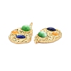 Rack Plating Cat Eye Pendants KK-I689-11G-3