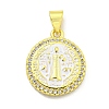 Rack Plating Brass Micro Pave Cubic Zirconia Pendants KK-B091-22G-08-1