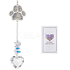 Pet Memorial Alloy Rhinestone Cat Paw Print Hanging Suncatchers HJEW-WH20022-03S-1