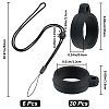 36Pcs Silicone Rings with 6Pcs Polyester Necklace Lanyard Anti-Loss Pendant Holder DIY-GF0008-08C-2