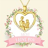 Mother's Day Heart with Mother & Daughter Zinc Alloy Crystal Rhinestone Pendant Necklaces for Women FS-WG450A1-01-2