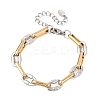 304 Stainless Steel Rectangle Ring Link Chain Bracelets BJEW-C128-02GP-2