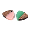 Opaque & Transparent Resin & Walnut Wood Pendants RESI-N053-33-3