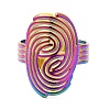 Ion Plating(IP) 304 Stainless Steel Vortex Open Cuff Ring for Women RJEW-M149-17RC-1