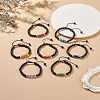 7Pcs 7 Color Natural Lava Rock & Lampwork Evil Eye Braided Bead Bracelets Set BJEW-JB08865-2