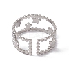 Non-Tarnish 304 Stainless Steel Stars Double Line Open Cuff Ring for Women LS-RJEW-C045-24P-3