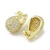 Teardrop with Heart Rack Plating Brass Stud Earrings with Cubic Zirconia EJEW-Z035-06G-2