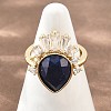 Brass with Natural Lapis Lazuli Finger Rings GG-CBACC2B-07G-05-1