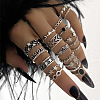 19Pcs Alloy Enamel Finger Cuff Rings Sets FS-WG6B9E0-01-1