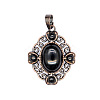 Retro Hollow Natural Obsidian Pendants PW-WG7B8C5-01-1