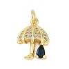 Rack Plating Brass Micro Pave Cubic Zirconia Pendants KK-R166-02G-04-1