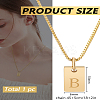1Pc Stainless Steel Letter Rectangle Pendant Necklaces NJEW-LP0001-34B-G-2