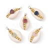Natural Shell & Gemstone Pendants PALLOY-JF05916-02-1