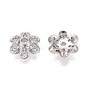 Brass Micro Pave Clear Cubic Zirconia Bead Caps KK-Q071-08P-02-2