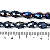 Opaque Solid Color Electroplate Glass Beads Strands EGLA-N013-P8mm-B01-4