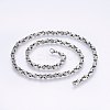 Non-Tarnish 201 Stainless Steel Byzantine Chain Necklaces LS-NJEW-F222-11P-1