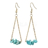 304 Stainless Steel with Synthetic Gemstone Dangle Earrings EJEW-JE06010-10-1