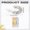 1 Pair Stainless Steel Two-layer C-Shaped Stud Earrings for Women EJEW-LP0012-01GP-2