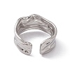 Non-Tarnish 304 Stainless Steel Twist Wave Open Cuff Ring for Women LS-RJEW-C045-22P-3
