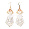 Angel Handmade Glass Seed Beads Dangle Earrings EJEW-MZ00538-02-2