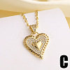 Valentine's Day Brass Micro Pave Clear Cubic Zirconia Pendant Necklaces for Women WG634DA-03-1
