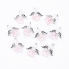 10Pcs Acrylic & Imitation Pearl Flower Angel Pendants PALLOY-YW00055-09-1