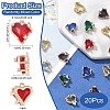 20Pcs Brass Micro Pave Cubic Zirconia with Glass Charms KK-YW0002-93-3