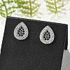 Brass Micro Pave Cubic Zirconia Stud Earrings for Women EJEW-G428-11P-02-1