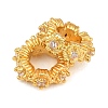 Brass Micro Pave Clear Cubic Zirconia European Beads KK-CBA6A75-44G-2