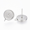 Non-Tarnish 201 Stainless Steel Stud Earring Settings LS-STAS-G179-41P-10mm-2